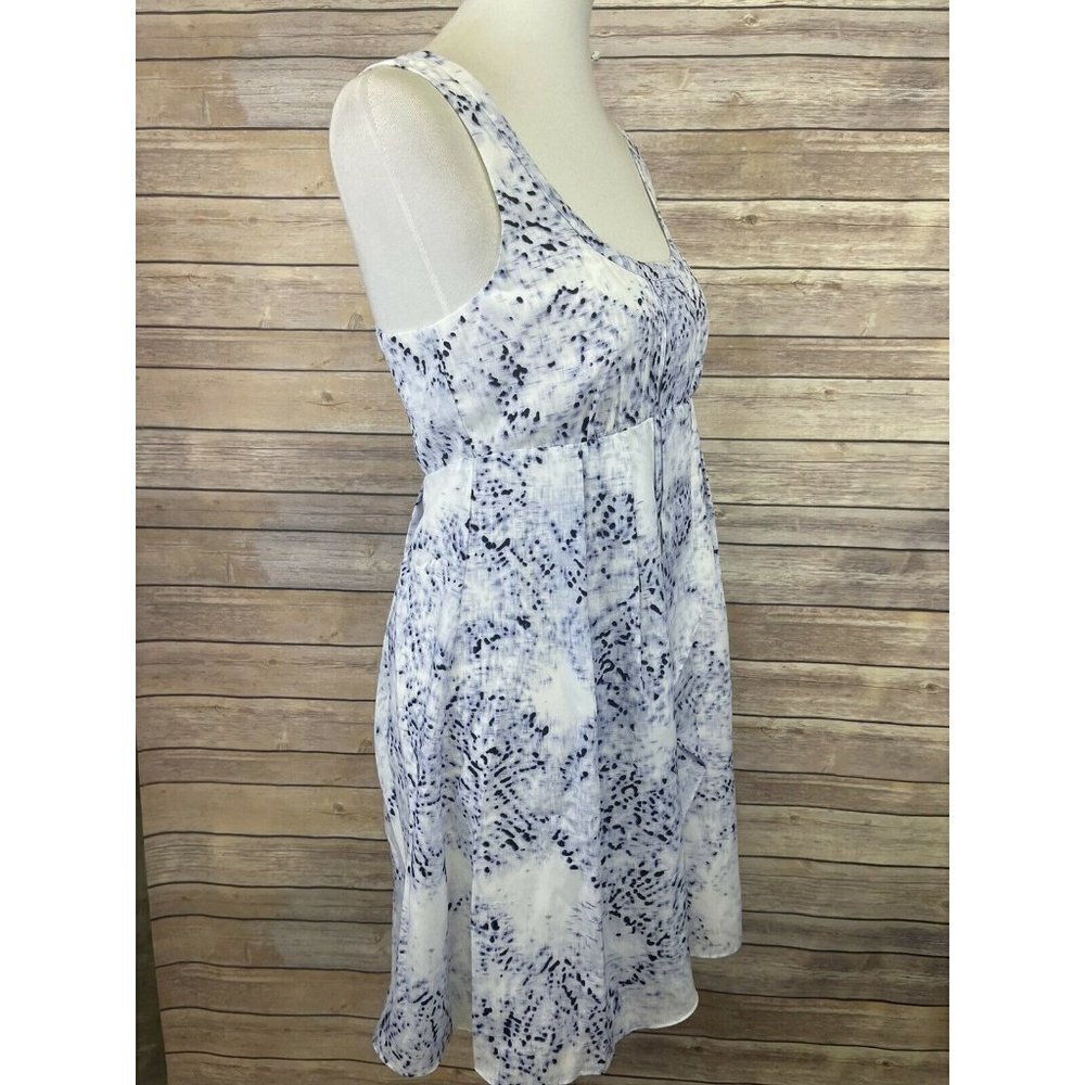 Jessica Simpson Size 4 Dress Blue White Pleated Lined Size Zip Faux Wrap Style - Picture 9 of 11